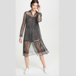 Rag & Bone Silk Chiffon Libby Midi Dress Size Medium